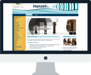 Screenshot webstránok www.hanzelaudio.sk